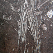 周青 7《紫藤花系列1--83》铜版画  周青15X20CM2004年
