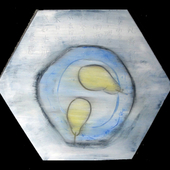周青 2、《月貌组合系列之1-2》布面油画 43X43cm