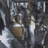 檀梓栋 《公共汽车斜阳之二》90X130cm 2005年 油画