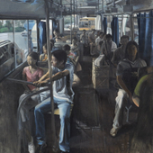 檀梓栋 《公共汽车斜阳之一》140x170cm 2005年 油画