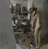 檀梓栋 《画室之镜之梳妆》183×176cm 2006年 油画
