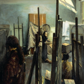 檀梓栋 《画室之课堂》90×60cm 1998年 油画