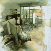 檀梓栋 《画室之写生课》100×80cm 1998年 油画 