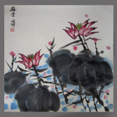 唐明珍 002中国画 《荷香》 68x68cm