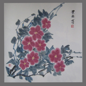 唐明珍 015中国画 《紫韵》 68x68cm