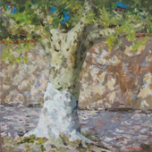 阿里霍夫 《南京的梧桐树》 阿列桑特·奥力郝夫 2013年 100×100cm