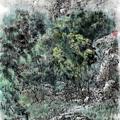 周燕弟 《山脚下的小溪》68×46cm 纸本水墨 2012年
