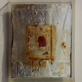 翁纪军 银色的头像系列 木板、箔、电子元件、大漆  25x18cm2009年  (6)