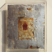 翁纪军 银色的头像系列 木板、箔、电子元件、大漆  25x18cm 2009年  (7)