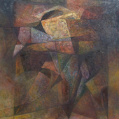金锐 中国古风之七（油画，138×138cm，2005年）