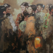 贝家骧 正月十五——中国扇子系列 贝家骧 2015 布面油画153x150cm