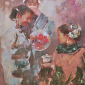 贝家骧 分享——中国扇子系列  贝家骧 2015 布面油画  100x80cm
