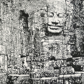 马培童 残缺的吴哥王朝之一  367×144cm