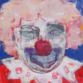 褚先宇 《小丑先生》30x30cm 布面油画 2019年