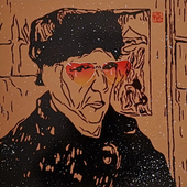 傅文俊 《重看美术史-文森特·梵·高，割掉耳朵后的自画像，1889》