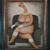 谢军 《沙发女郎》（钢笔画、2007年）
