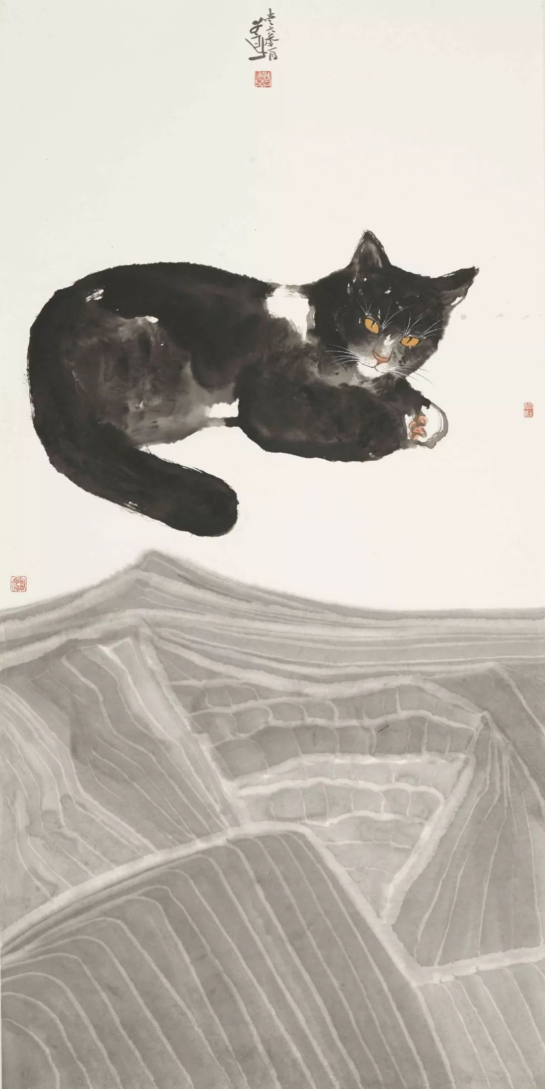 《水墨画猫》