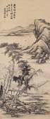 程嘉燧 （款） 庚戌（1610）年作 溪岸放舟 立轴
