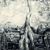 李绪洪 空瀾树（纸本素描79x108cm）2010