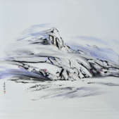 李斌 珐琅彩《气韵中华--雪域文明之十二》瓷板 