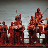 傅文俊 《红色的棒棒》 雕塑 700x110x350cm  2016