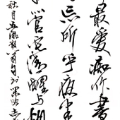 王志安 古稀最爱戏作书，草书竖幅，136x68