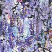 柯桐枝 紫气轻轻伴春风，136x68cm，2016年